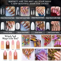 Makartt 500 sztuk trumny fałszywe tipsy wyczyść naturalne XXL żel porady pełna pokrywa sztuczne akrylowe Stiletto Ballerina Nails naciśnij na paznokci 4
